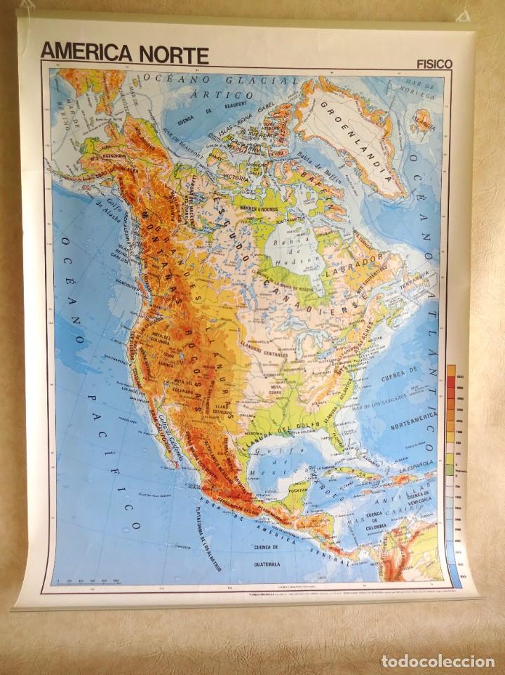 Mapas contempor&acirc;neos: mapa grande fisico politico edigol ediciones america del norte 119 cm x 90 cm