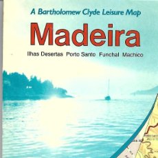 Mapas contemporáneos: MAPA DE MADEIRA CON PLANO Y MAPA DE FUNCHAL Y DE PORTO SANTO, MACHICO, ILHAS DESERTAS. 97 X 63 CM. Lote 338534148