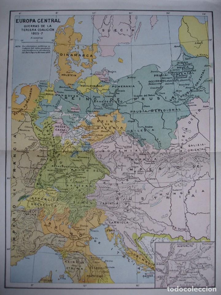 Mapas contempor&acirc;neos: EUROPA CENTRAL GUERRAS TERCERA COALICION. .MAPA C.1900.24X17.5