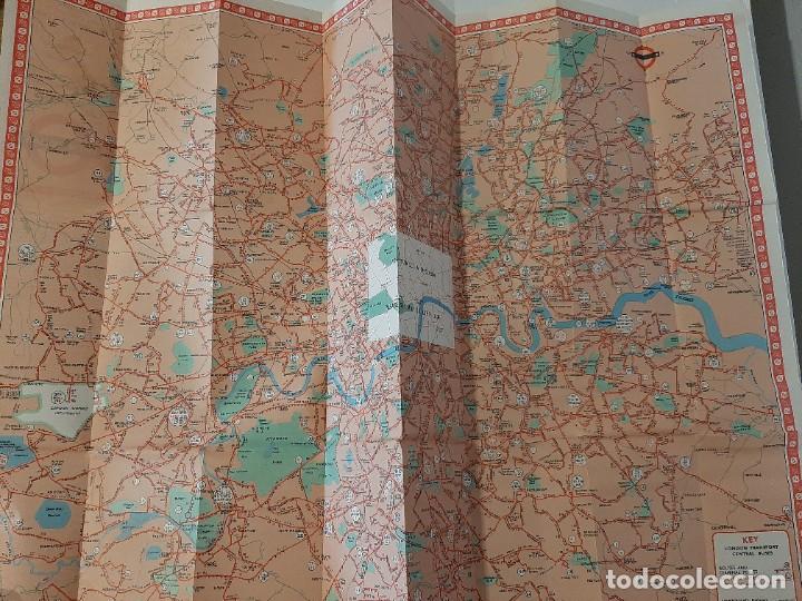 Mapas contempor&acirc;neos: PLANO CENTRAL BUSES LONDON TRANSPORT 1967. LONDRES INGLATERRA REINO UNIDO