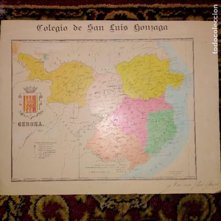 Mappe contemporanee: MAPA DE GERONA GIRONA COLEGIO DE SAN LUIS GONZAGA