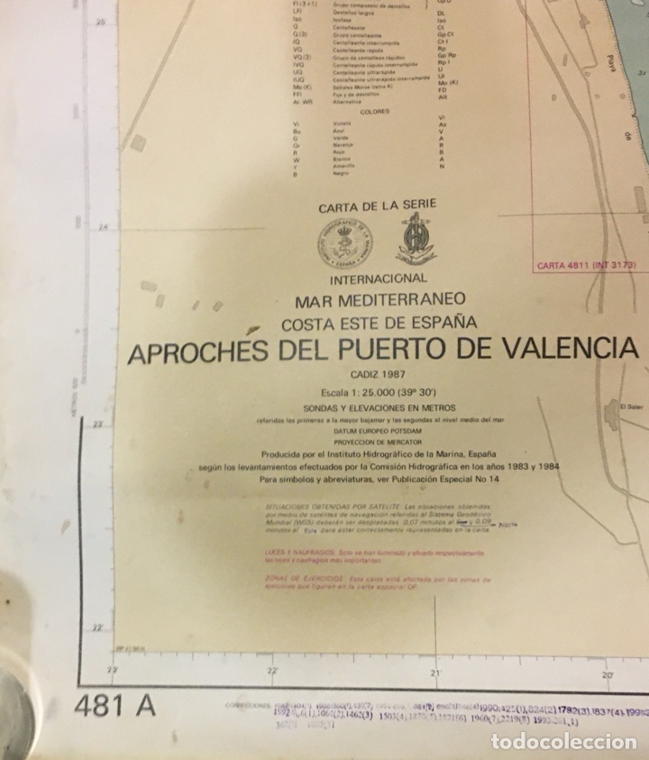 Mapas contempor&aacute;neos: MAPA APROCHES DEL PUERTO DE VALENCIA 1987 - Foto 4