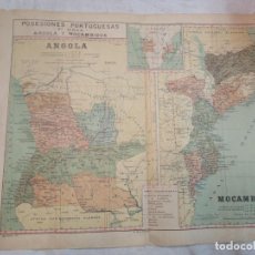 Mapas contemporáneos: MAPA COLONIAS PORTUGUESAS ANGOLA Y MOZAMBIQUE, BENITO CHIAS AUTOR Y ALBERTO MARTIN EDITOR 50X37CM +. Lote 341709963