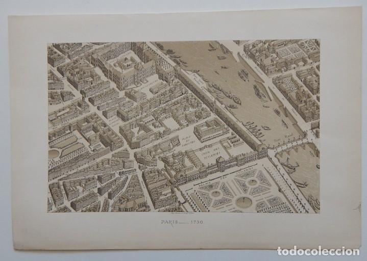 Mapas contempor&aacute;neos: Antiguo mapa de Paris en 1730 - Foto 1