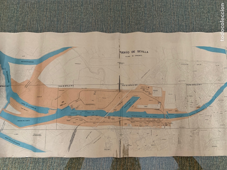 Mapas contempor&acirc;neos: Mapa Puerto de Sevilla. A&ntilde;os 50 o 60.