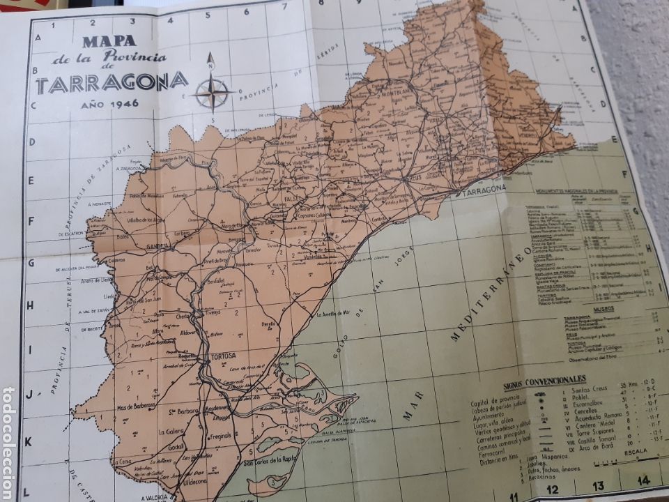 Mapas contempor&acirc;neos: Mapa de la provincia de Tarragona , a&ntilde;o 1946