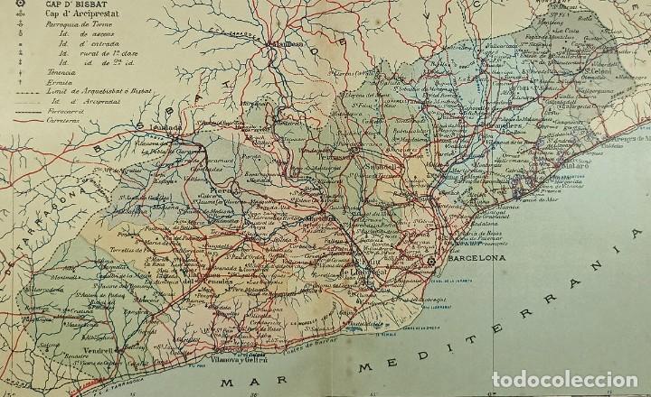 Mapas contempor&aacute;neos: 1910 MAPA OBISPADO BISBAT DE BARCELONA - Foto 4