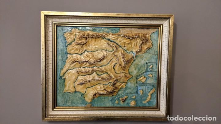 Mapas contempor&aacute;neos: ANTIGUO MAPA DE ESPA&Ntilde;A EN RELIEVE - Foto 1
