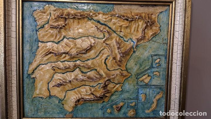 Mapas contempor&aacute;neos: ANTIGUO MAPA DE ESPA&Ntilde;A EN RELIEVE - Foto 2