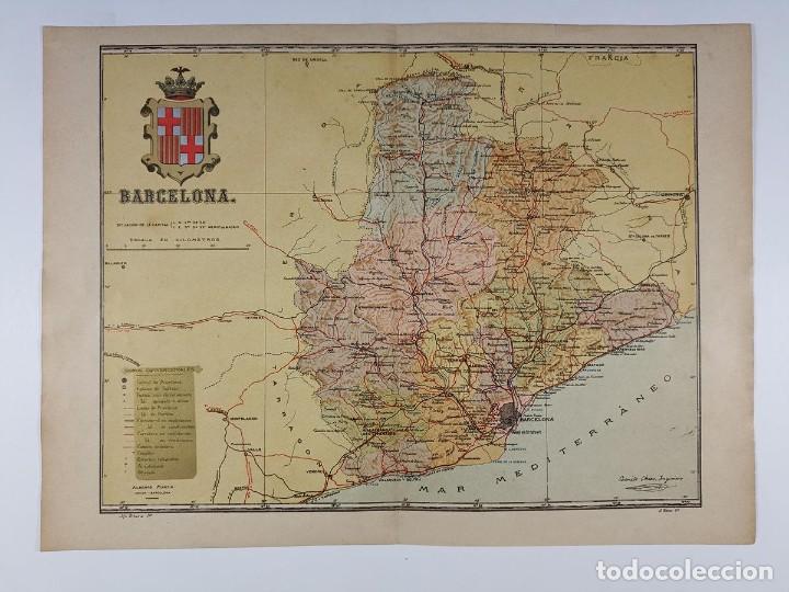 Mapas contempor&aacute;neos: 1910 MAPA PROVINCIA DE BARCELONA - Foto 2