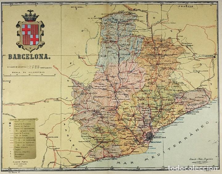 Mapas contempor&aacute;neos: 1910 MAPA PROVINCIA DE BARCELONA - Foto 3