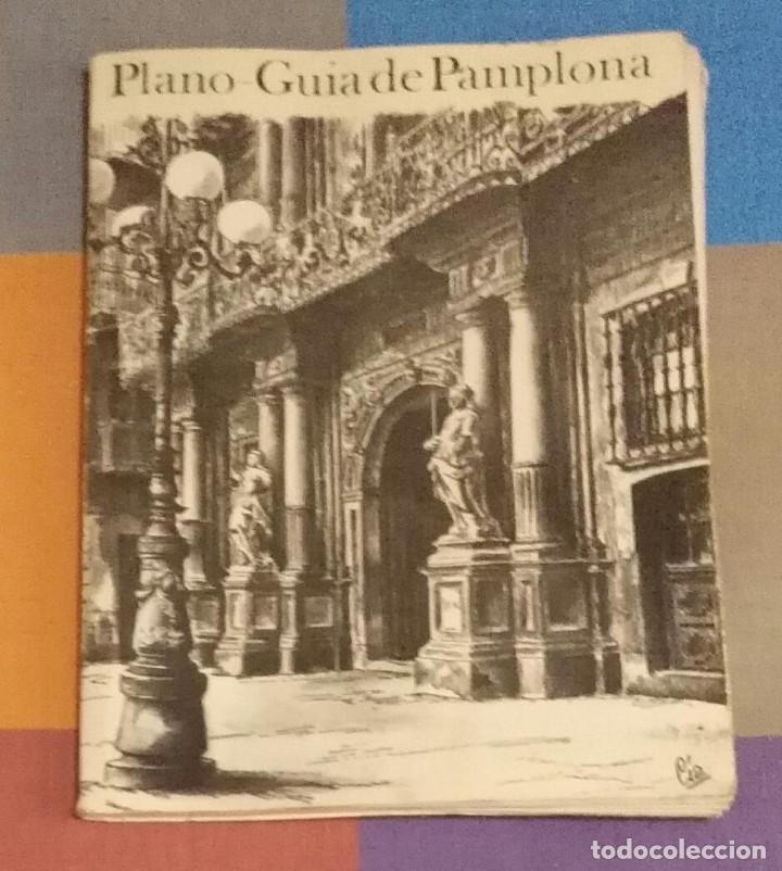 Mapas contempor&aacute;neos: Antiguo Folleto Plano-Gu&iacute;a Pamplona - Edita Ayuntamiento Pamplona - A&ntilde;os 70 - 68cm x 50cm