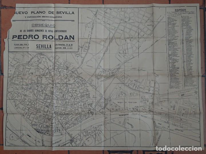 Mapas contempor&acirc;neos: Mapa Nuevo Plano de Sevilla y Exposici&oacute;n Ibero Americana 1929 Almacenes Pedro Rold&aacute;n
