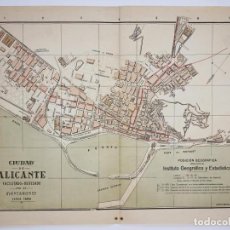 Mapas contemporâneos: 1913-1919 - ANTIGUO MAPA PLANO CIUDAD DE ALICANTE, NOMENCLATOR CALLES Y EDIFICIOS - 50 X 37 CM... Lote 361223775