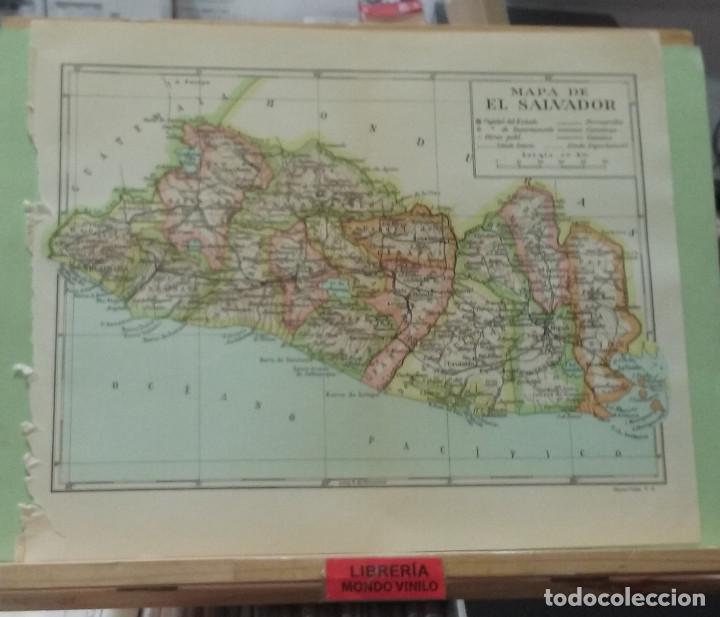 Mapas contempor&acirc;neos: L&aacute;mina. Mapa de El Salvador, escala gr&aacute;fica, 24x30 cm