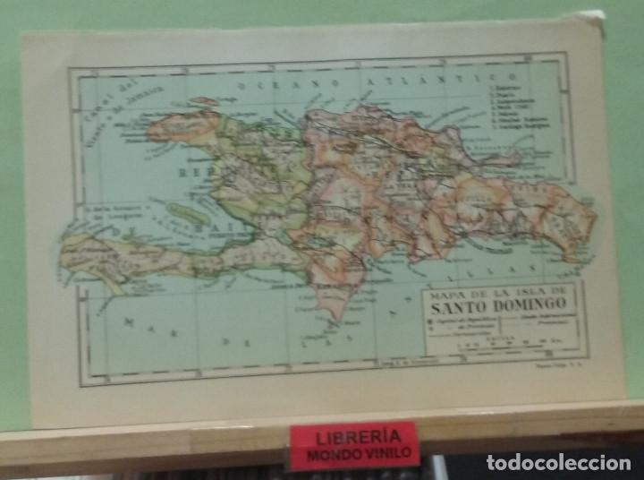 Mapas contempor&acirc;neos: L&aacute;mina. Mapa de la isla de Santo Domingo, escala gr&aacute;fica, 16x24 cm