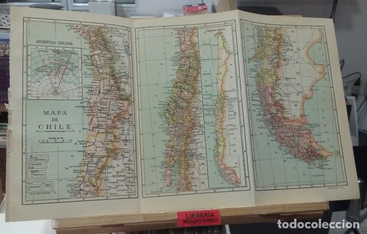 Mapas contempor&acirc;neos: L&aacute;mina. Mapa de Chile, escala gr&aacute;fica, 24x43 cm