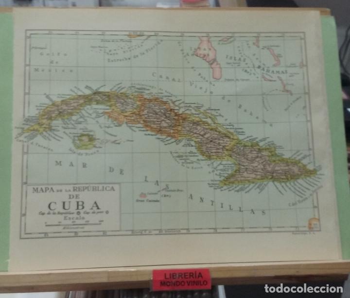 Mapas contempor&acirc;neos: L&aacute;mina. Mapa de la Rep&uacute;blica de Cuba, escala gr&aacute;fica, 24x30 cm