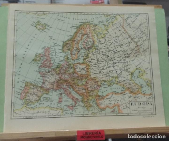 Mapas contempor&acirc;neos: L&aacute;mina. Mapa de Europa, escala gr&aacute;fica, 24x29 cm