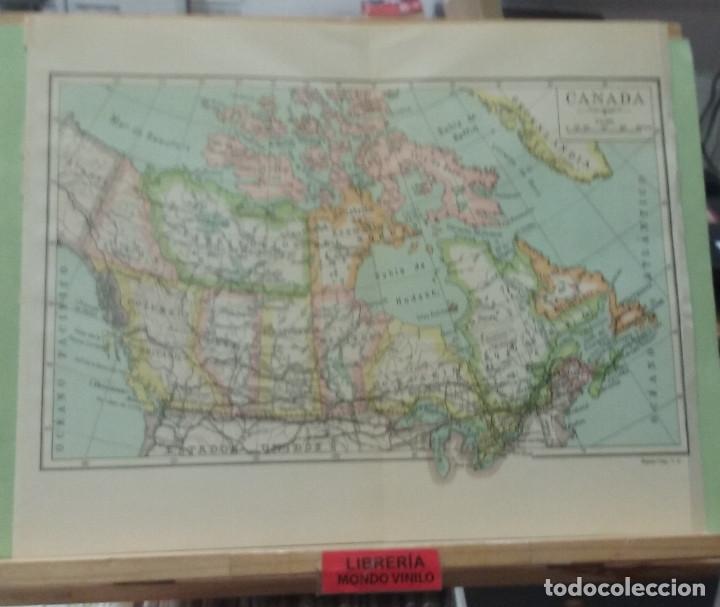 Mapas contempor&acirc;neos: L&aacute;mina. Mapa de Canada, escala gr&aacute;fica, 24x31 cm