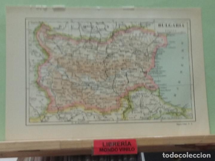 Mapas contempor&acirc;neos: L&aacute;mina. Mapa de Bulgaria, escala gr&aacute;fica, 16x24 cm