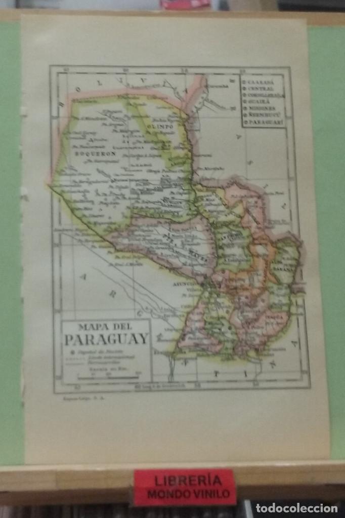 Mapas contempor&acirc;neos: L&aacute;mina. Mapa del Paraguay, escala gr&aacute;fica, 24x16 cm