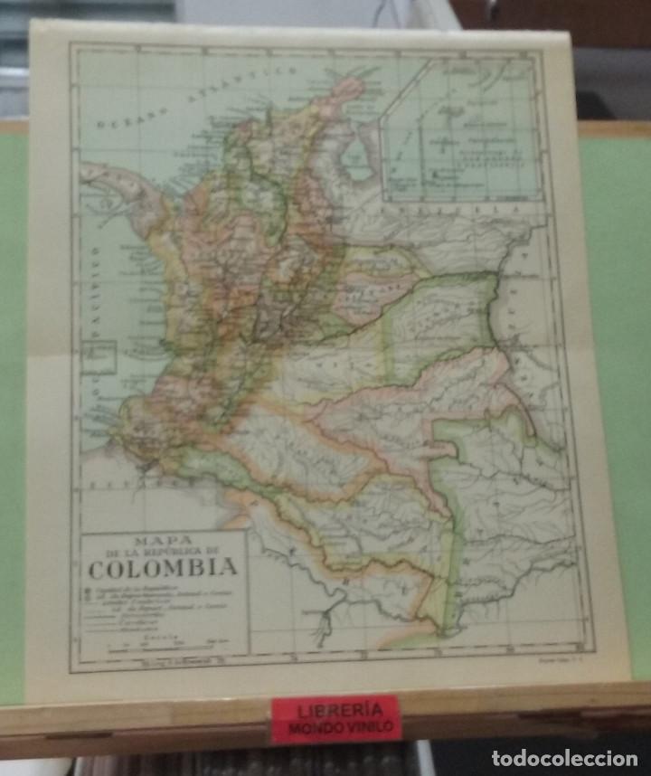 Mapas contempor&acirc;neos: L&aacute;mina. Mapa de Colombia, escala gr&aacute;fica, 29x24 cm