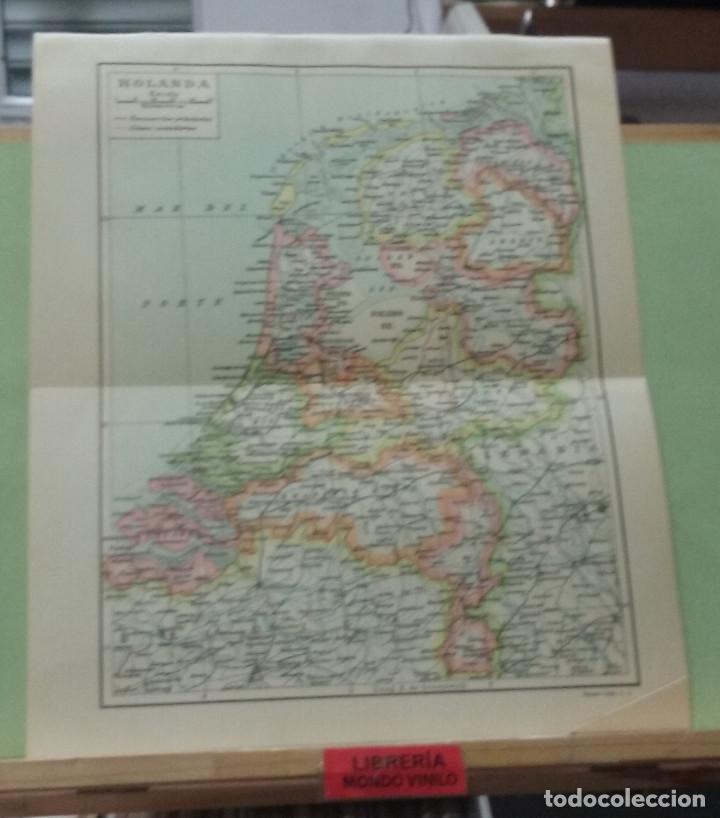 Mapas contempor&acirc;neos: L&aacute;mina. Mapa de Holanda, escala gr&aacute;fica, 29x24 cm