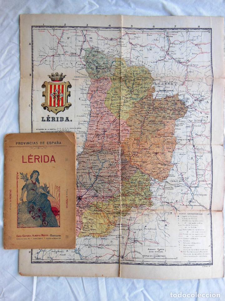 Contemporary maps: Mapa de la Provincia de L&Eacute;RIDA (entelado) CH&Iacute;AS CARB&Oacute; Benito. Ed Alberto Mart&iacute;n
