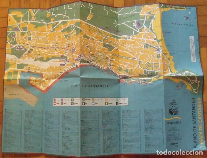 Contemporary maps: Mapa plano de Santander y Cantabria. Hotel Alisas. 1970. 17x10 cm cerrado.
