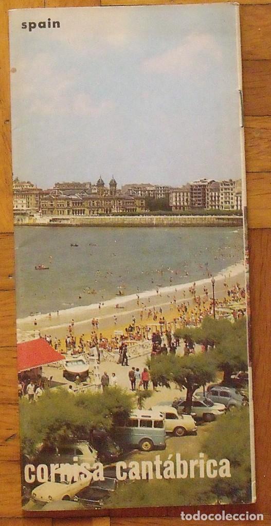 Contemporary maps: Mapa plano Cornisa cant&aacute;brica. Spain. Cartograf&iacute;a Aguilar. 1970. 22x10 cm cerrado.