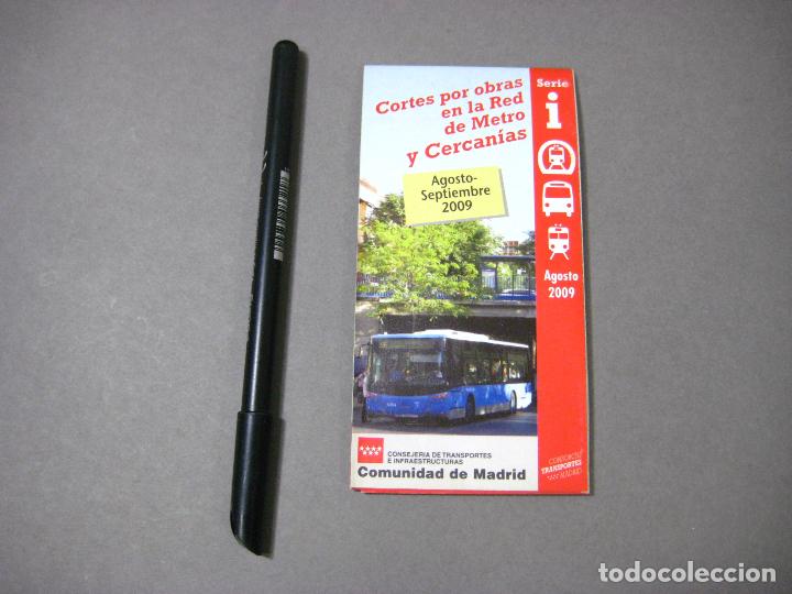 Mapas contempor&aacute;neos: PLANO DEL METRO DE MADRID. CORTES EN LA RED. SERIE I. CONSORCIO DE TRANSPORTES. AGOSTO 2009