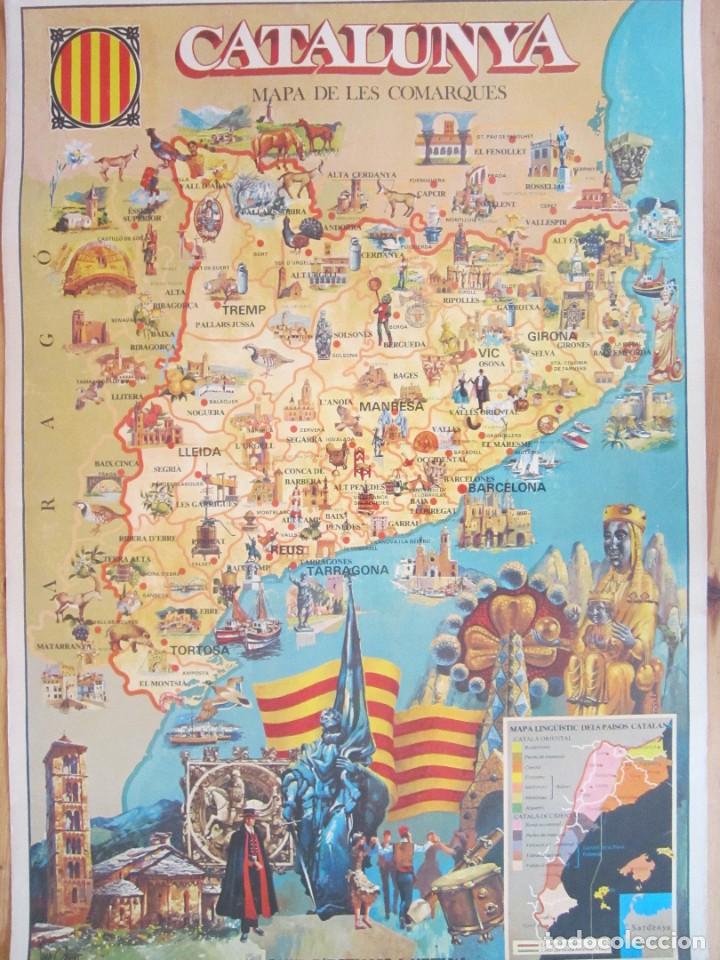 Mapas contempor&aacute;neos: BONITO MAPA DE LAS COMARCAS DE CATALU&Ntilde;A 57X85 CM. - Foto 1