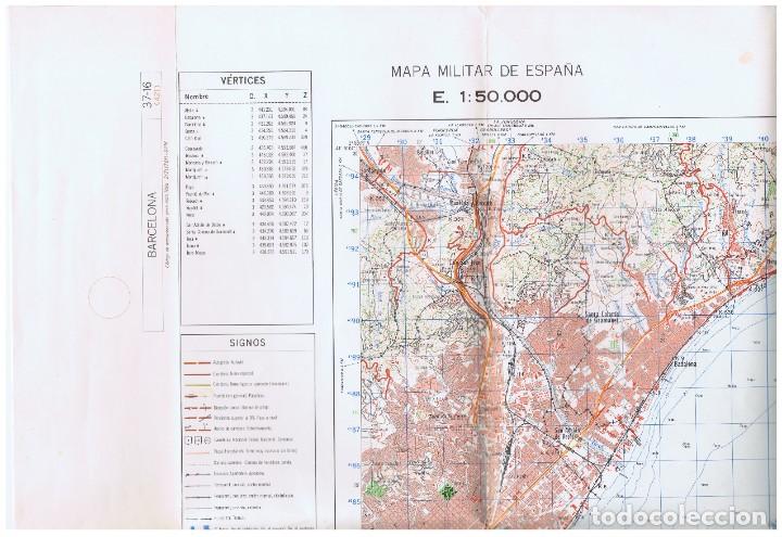 Mapas contempor&aacute;neos: MAPA DE BARCELONA HOJA 37-16 (421) E 1:50.000 CARTOGRAF&Iacute;A MILITAR DE ESPA&Ntilde;A - 1976