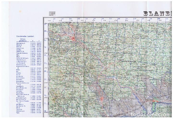 Mapas contempor&aacute;neos: MAPA DE BLANES HOJA 365 E 1:50.000 EDICI&Oacute;N MILITAR PROYECCI&Oacute;N DE LAMBERT - 2A EDICION 1953