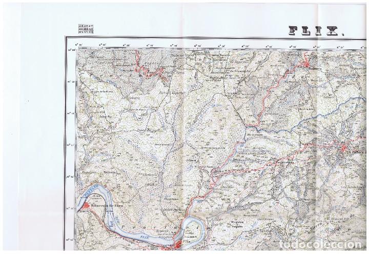 Mapas contempor&aacute;neos: MAPA DE FLIX HOJA 444 E 1:50.000 CARTOGRAF&Iacute;A MILITAR DE ESPA&Ntilde;A - 2A EDICION 1951