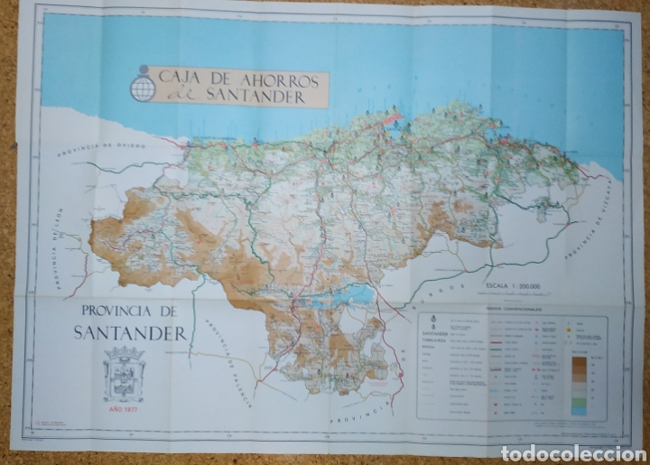 Mapas contempor&acirc;neos: Mapa de La provincia de Santander 1977