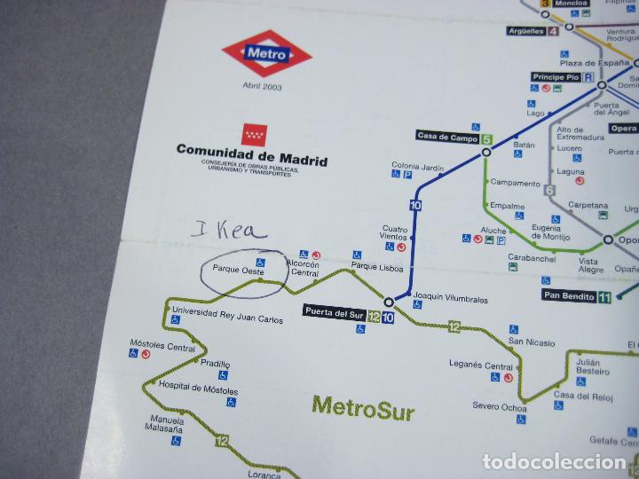 Mapas contempor&aacute;neos: PLANO DE BOLSILLO DEL METRO DE MADRID - ABRIL DE 2003 - Foto 4