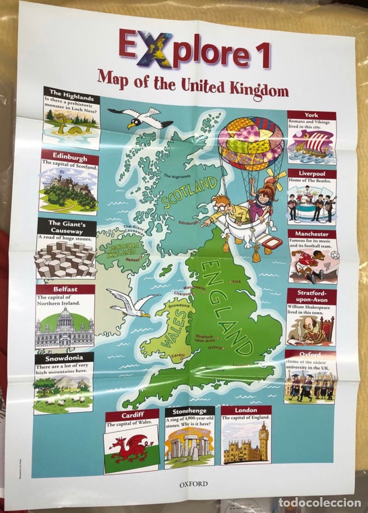 Mappe contemporanee: P&oacute;ster-Mapa did&aacute;ctico del Reino Unido (nuevo)