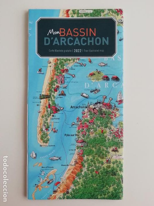 Mapas contempor&aacute;neos: Mapa tur&iacute;stico de la Bah&iacute;a de Arcachon (Bassin d'Arcachon) Bordeaux Burdeos Aquitania Francia