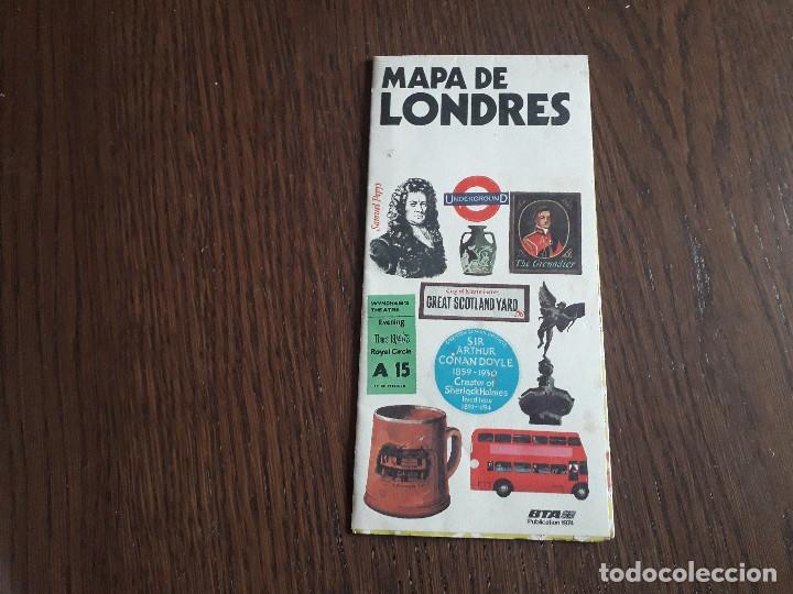 Mapas contempor&acirc;neos: mapa de Londres antiguo, a&ntilde;o 1974