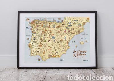 Contemporary maps: MAPA (sin marco) DE TODOS LOS CAMINOS DE SANTIAGO QUE DISCURREN POR LA PEN&Iacute;NSULA IB&Eacute;RICA