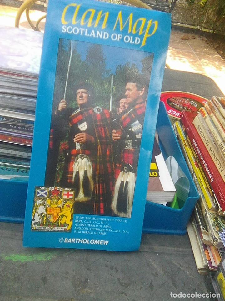 Zeitgen&ouml;ssische Karten: Mapa de la antigua Escocia - Clan Map Scotland Of Old (Bartholomew a&ntilde;os 80&acute;s) - escaso