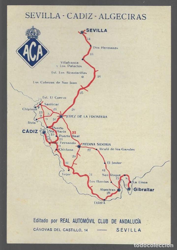 Zeitgen&ouml;ssische Karten: MAPA ACA- SEVILLA-CADIZ-ALGECIRAS- MIDE: 16 X 11 C.M. VER FOTOS