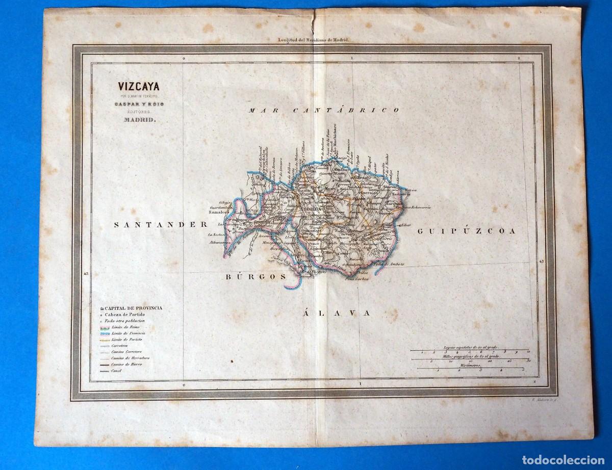 Mapas contempor&aacute;neos: ANTIGUO MAPA DE VIZCAYA. POR D. MARTIN FERREIRO. GASPAR Y ROIG. EDITORES. MADRID