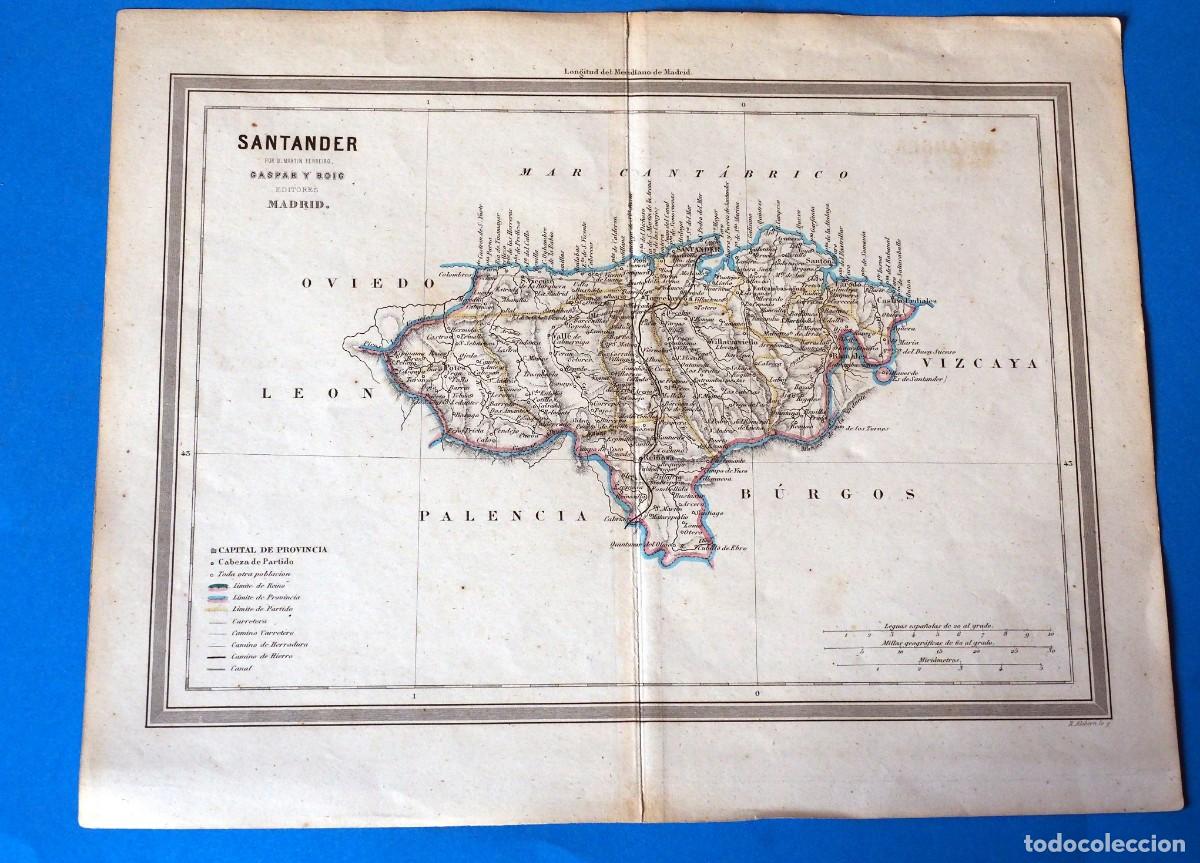 Mapas contempor&aacute;neos: ANTIGUO MAPA DE SANTANDER. POR D. MARTIN FERREIRO. GASPAR Y ROIG. EDITORES. MADRID