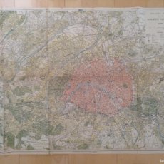 Mapas contemporáneos: PLANO MAPA DE PARIS Y DE BANLIEUE PARISIENNE. METRO AÑOS 40 GRAN TAMAÑO. Lote 365148291