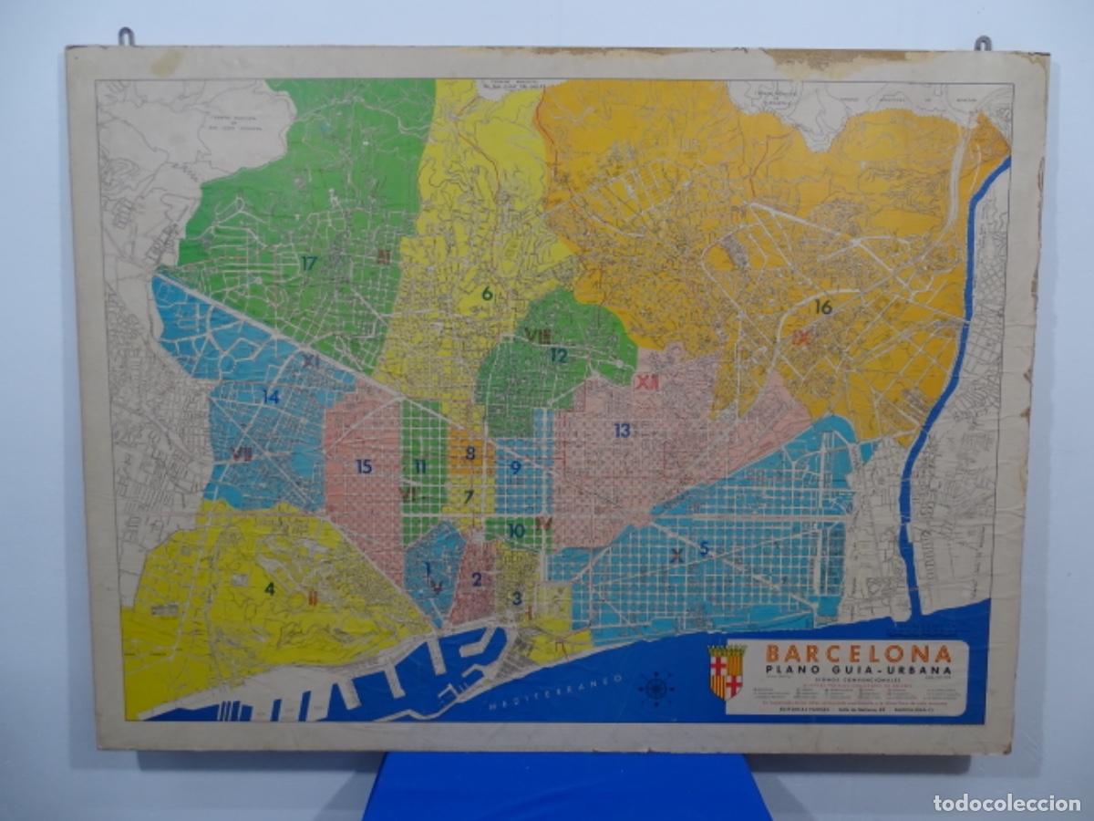 Mappe contemporanee: GRAN PLANO MAPA DE BARCELONA. EDITORIAL PAMIES 1969.