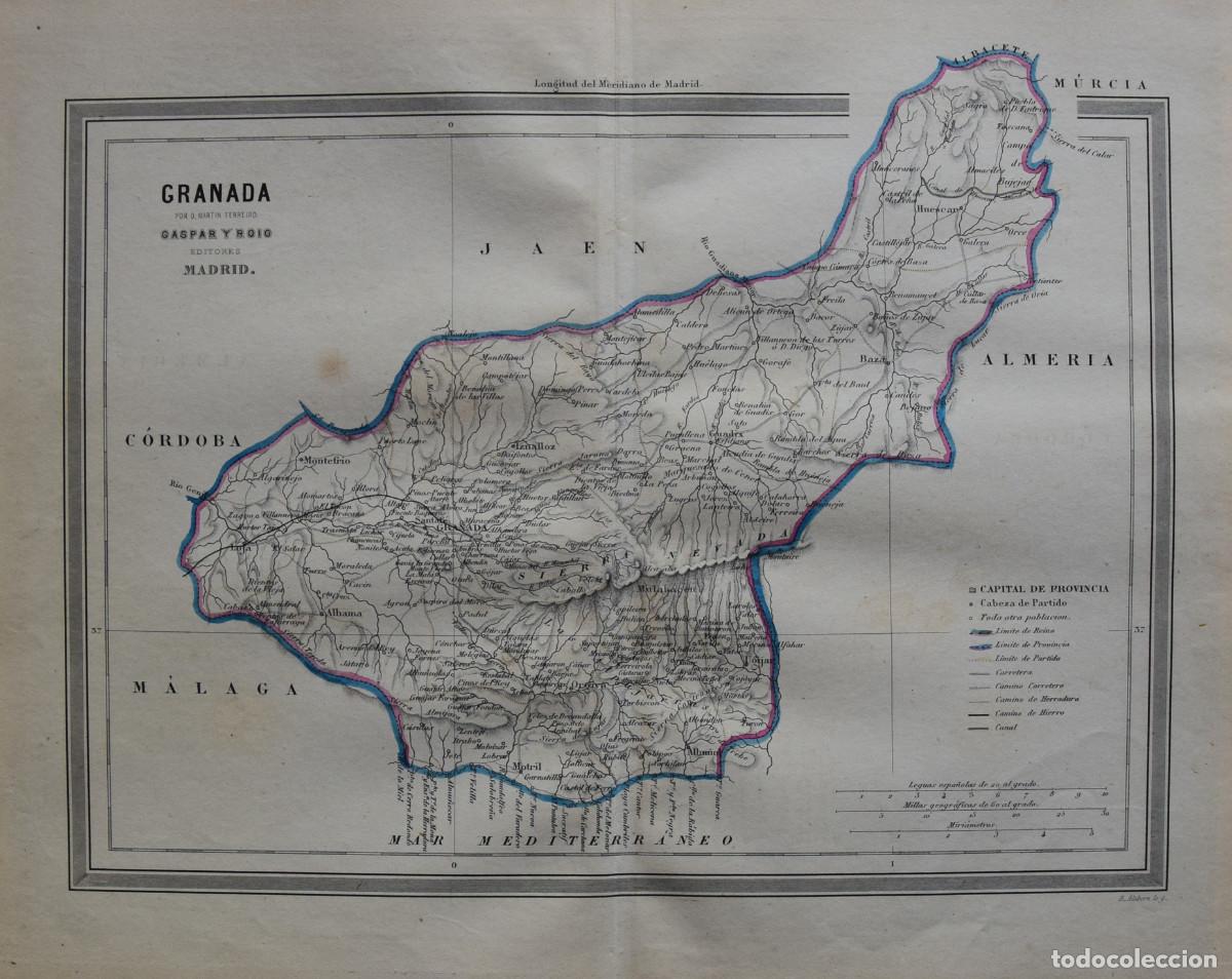 Mapas contempor&aacute;neos: MAPA DE GRANADA (1864- Mart&iacute;n FERREIRO y PERALTA) - Foto 1