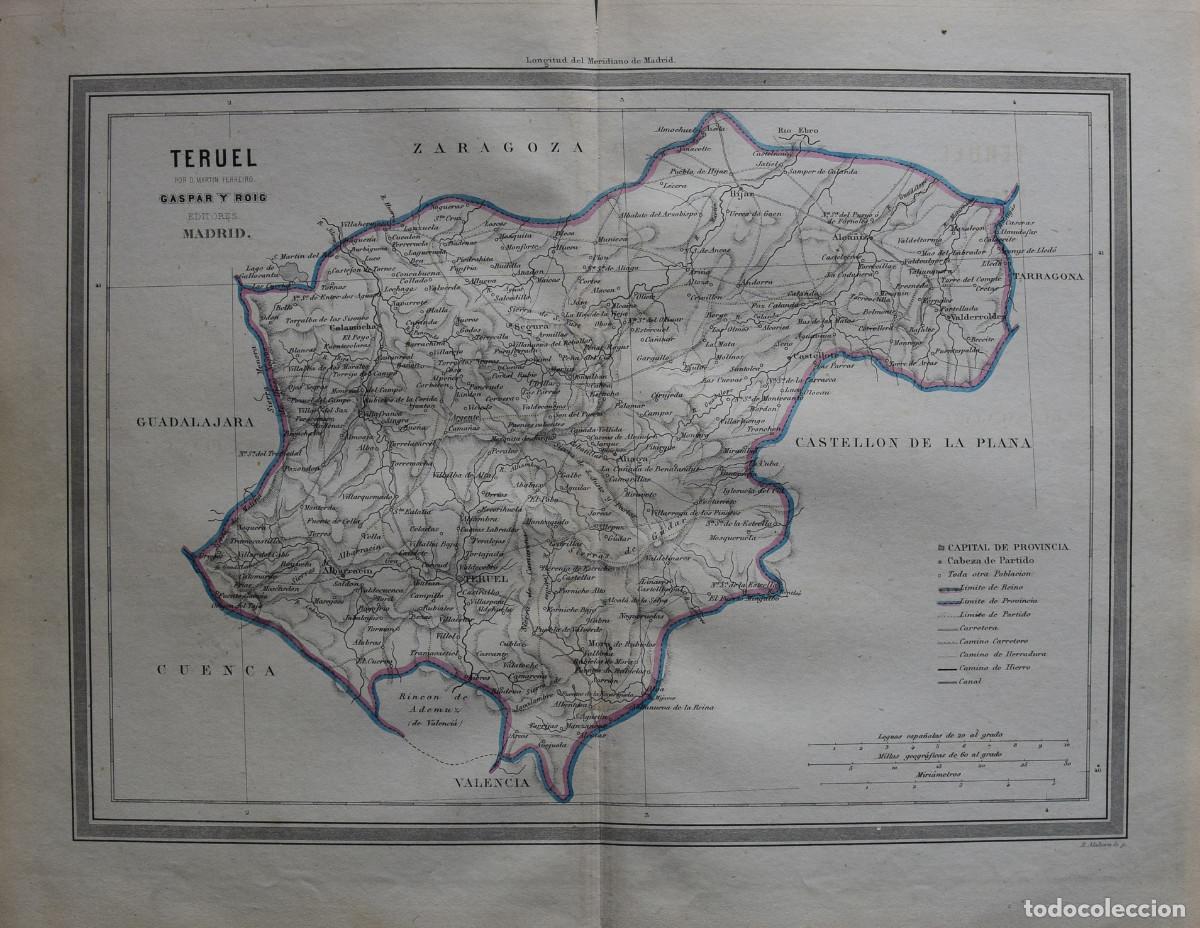Zeitgen&ouml;ssische Karten: MAPA DE TERUEL (1864- Mart&iacute;n FERREIRO y PERALTA)